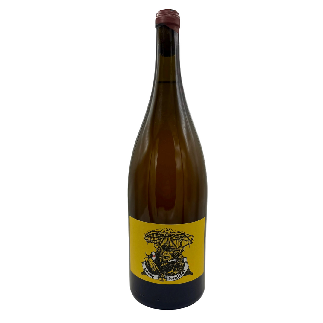 Magnum 1.5L Wine bottle with a yellow label featuring a black logo on a white background