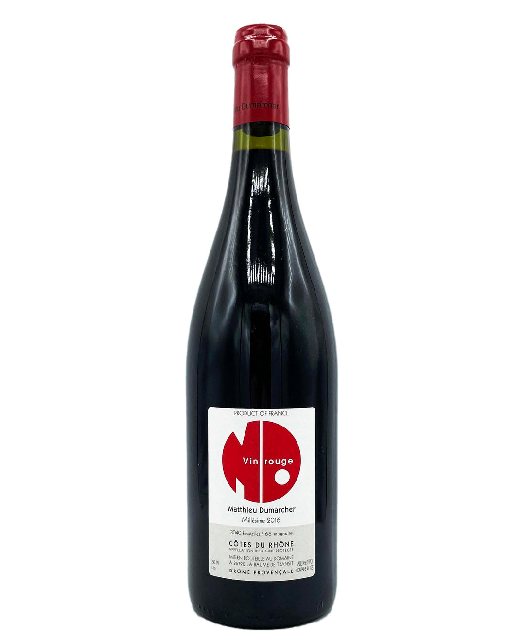 Matthieu Dumarcher Vin Rouge Cotes du Rhône 2016 - Wine Therapy NYC